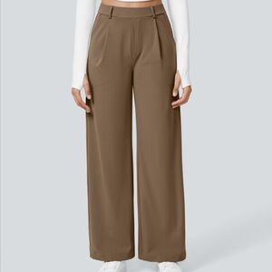 Halara Flex Brown Wide-Leg Women's Work Pants